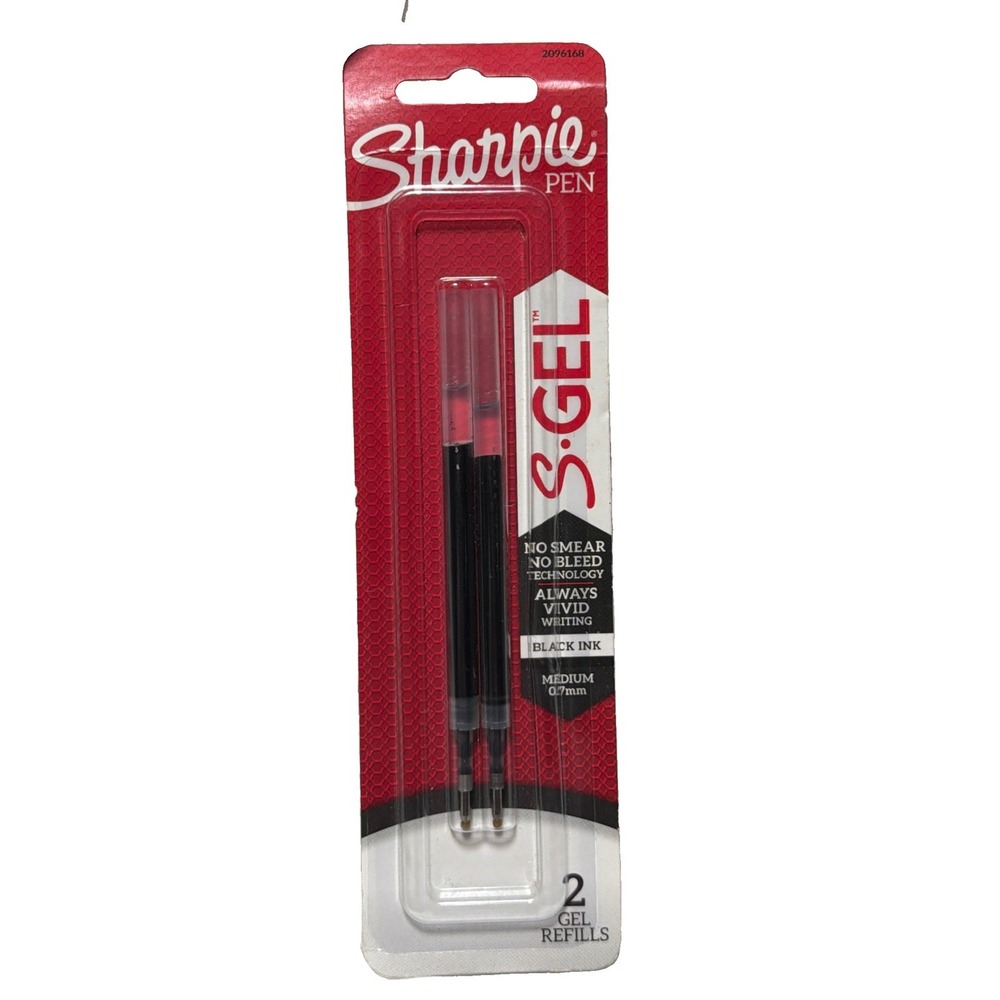 Sharpie S-Gel Black Ink Gel Pen Refills Medium Point 0.7mm